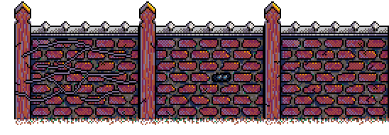 Pierre's darting eyes through missing brick in back red brick wall, forming main central barrier, above the 'Collect To Advance' info box in Autumn Garden