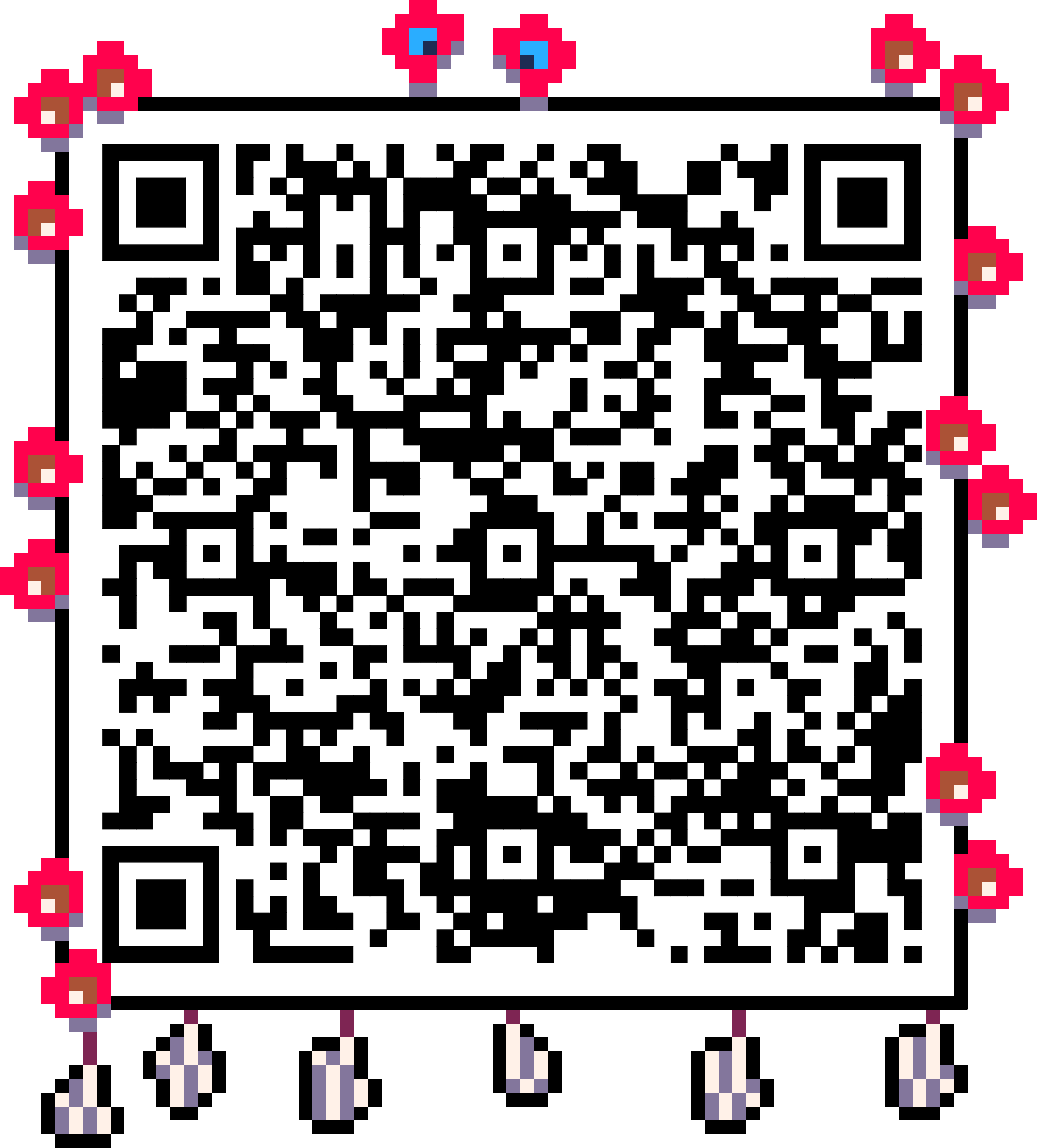 QRcode contact graphic composes email with autumn themed diorama framing