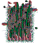 First fennel patch left ransacked, obscured by overbearing surrounded trees, furthest left in forest band, above the 'New Gardens' info box in Spring Garden