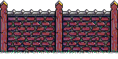 Red-brick wall extension, aligned seamlessly with main wall with eyes, above the 'Collect To Advance' info box in Spring Garden