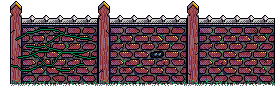 Pierre's darting eyes through missing brick in back red brick wall, forming main central barrier, above the 'Collect To Advance' info box in Summer Garden