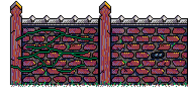 Pierre's darting eyes through missing brick in back red brick wall, forming main central barrier, above the 'Collect To Advance' info box in Summer Garden