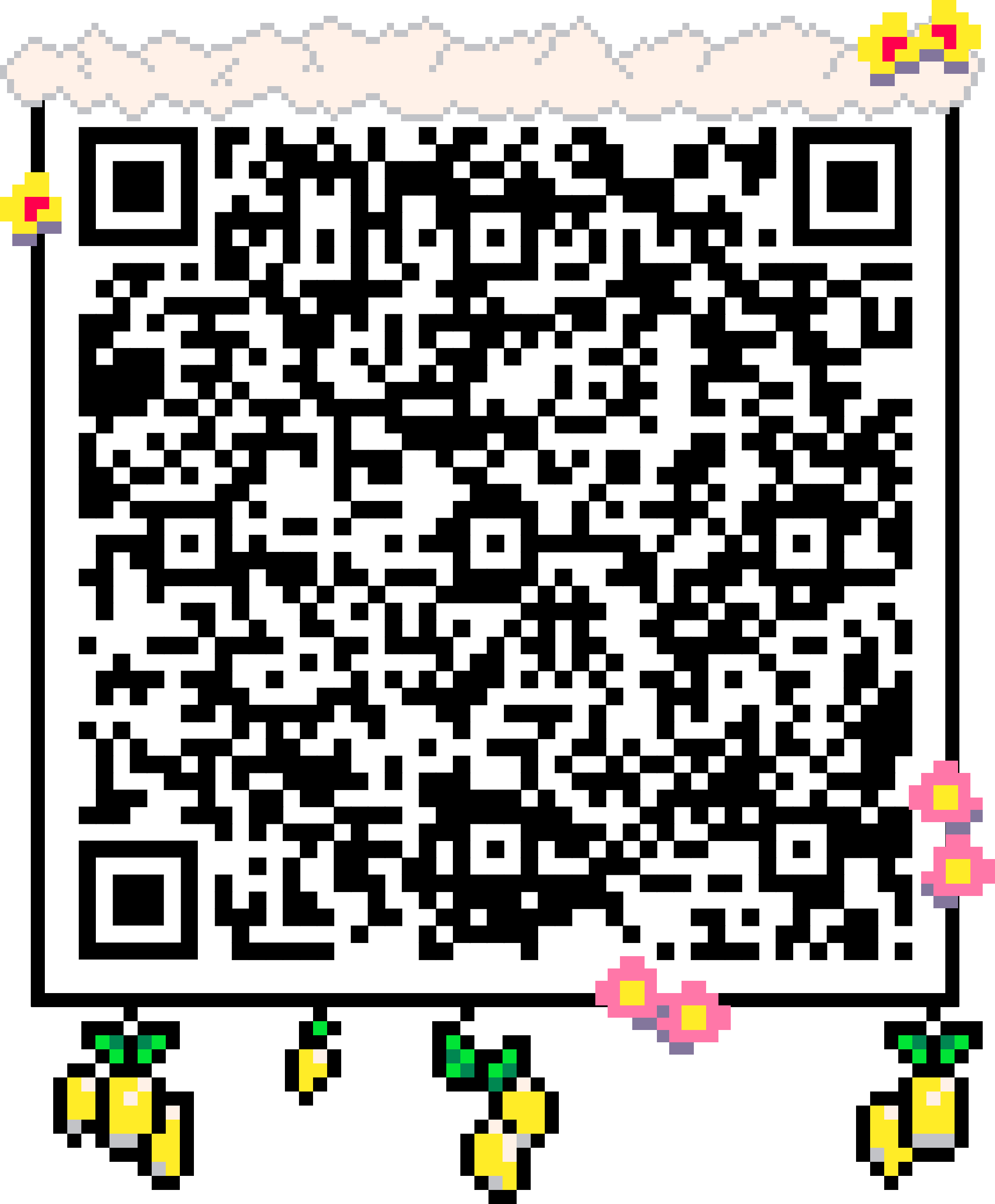 QRcode contact graphic composes email with autumn themed diorama framing