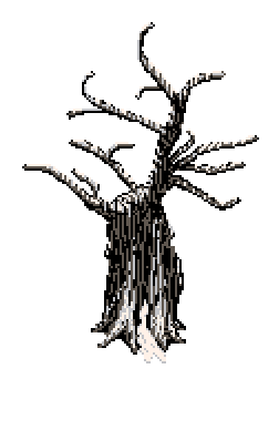 Bare lemon tree with snow-laced boughs, partially obscuring snow heaped glasshouse to left side of red brick wall divider, in the Winter Garden