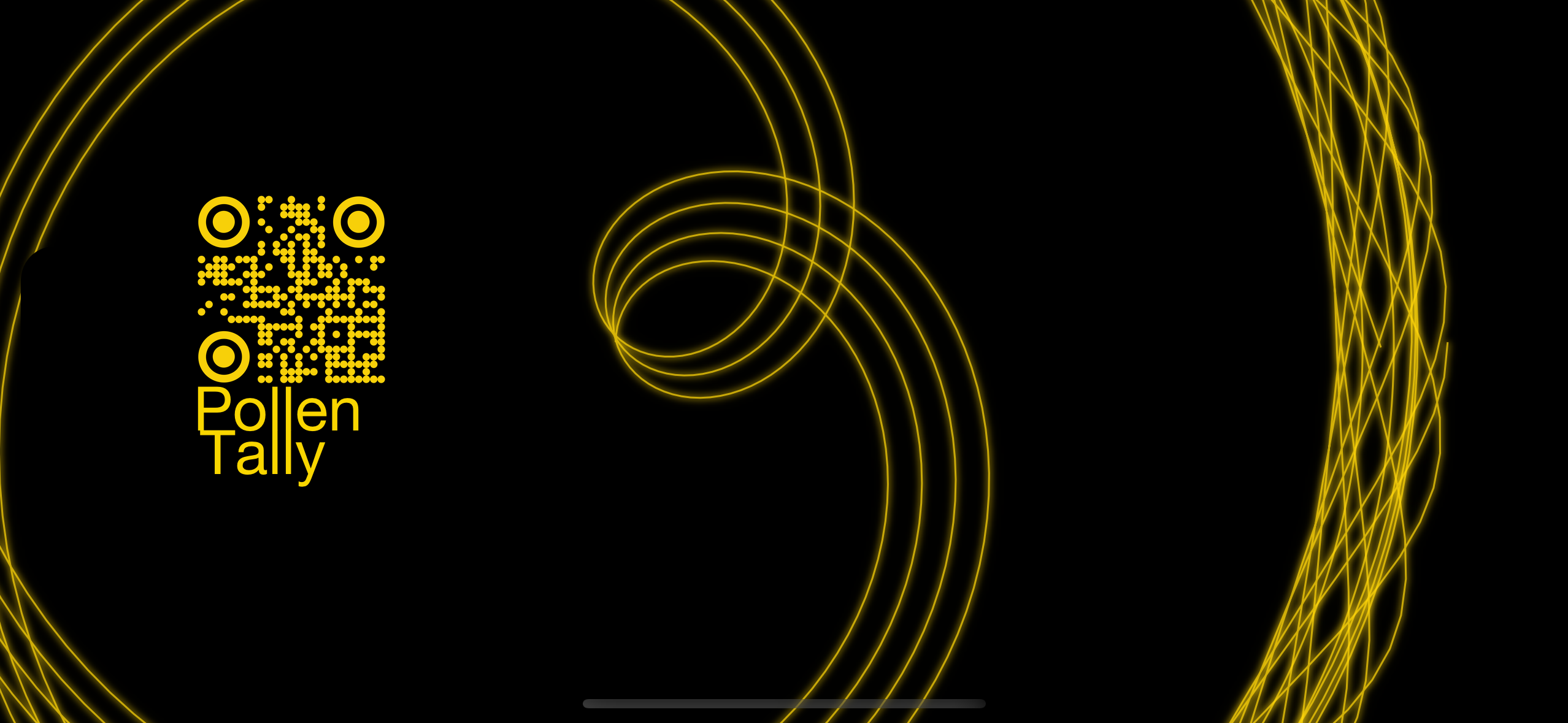 Single screen static portrait advertising featuring two columns with a cascading array of repeating QR codes that all link to the app